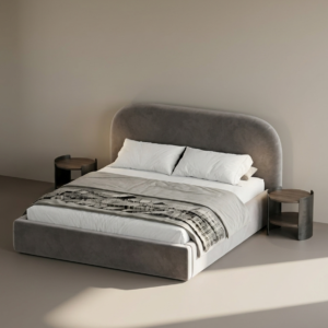 The Idunnu Velvet Platform Bed